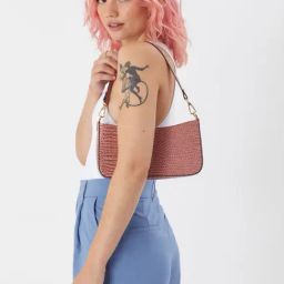 Accessorize London Pink Textured Medium Shoulder Bag-image-63