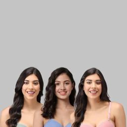 AROUSY Green & Pink Cotton Demi Cup Bra - Pack Of 3-image-69