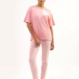 United Colors of Benetton Pink Printed T-Shirt With Pyjamas-picture-11