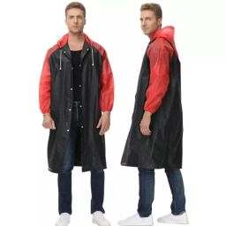 HACER EVA Hooded Type Top Button Closer Black Poncho Raincoat Free Size for Unisex, MK013-05-N-picture-10