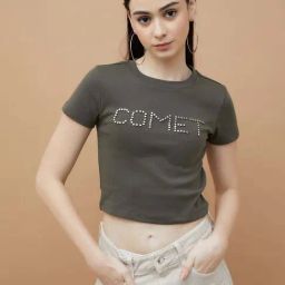 Ginger by Lifestyle Grey Plain T-Shirt-image-72