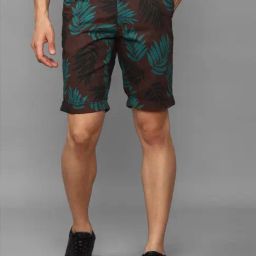 Allen Solly Brown Cotton Slim Fit Printed Shorts-picture-11