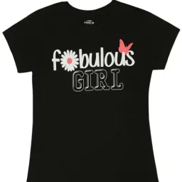 Dyca Kids Black Cotton Printed T-Shirt-image-49