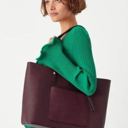 Accessorize London Maroon Solid Medium Tote Handbag-image-78