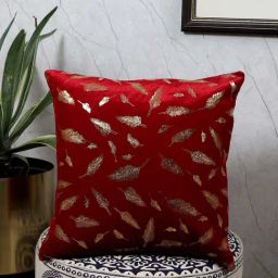 MFD HOME Furnishing Red Velvet Cushion Cover - Set of 1-image-75