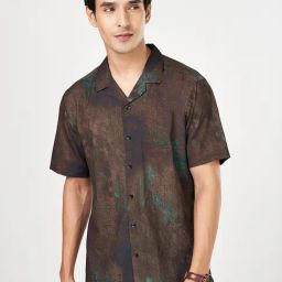 Byford By Pantaloons Green Cotton Relaxed Fit Printed Shirt-picture-37