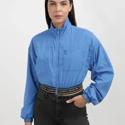TOMMY HILFIGER Blue Graphic Print Cropped Jacket-image-36