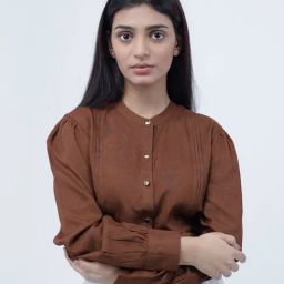 Strong & Brave Brown Blended Solid Casual Shirt-image-42