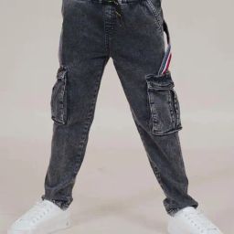 Kiddopanti Boys Grey Solid Jeans-image-45