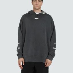 Puma Black Cotton Relaxed Fit Printed Sports Hoodie-image-65