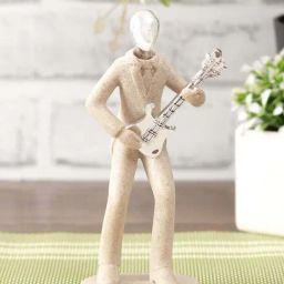 TAYHAA Cream Polyresin Stone Finish Musician Showpiece-image-73