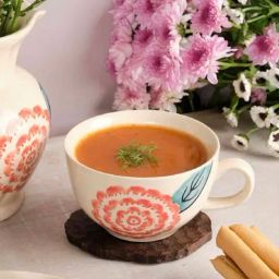 Chrysanthemum Hand Painted Ceramic Java Coffee Mug - Set Of 2-1