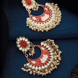 Anouk Gold-Plated Alloy Artificial Stones and Beads Chandbalis-picture-24