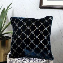 MFD HOME Furnishing Turquoise Blue Velvet Cushion Cover - Set of 1-image-81