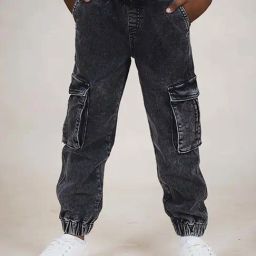 Kiddopanti Boys Grey Solid Jeans-image-85