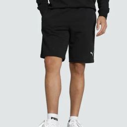 Puma Black Cotton Regular Fit Sports Shorts-image-30