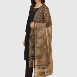 Fabindia Mustard Printed Dupatta-image-9