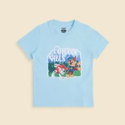 Pantaloons Junior Sky Blue Printed T-Shirt-image-97
