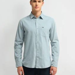 Arrow Sport Blue Cotton Slim Fit Self Pattern Shirt-28