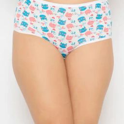 Clovia White Printed Panty-image-66