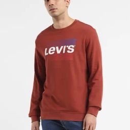 Levi's Brown Cotton Regular Fit Logo Printed Sweatshirt-image-79