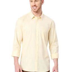 Basics Yellow Cotton Slim Fit Shirt-picture-46