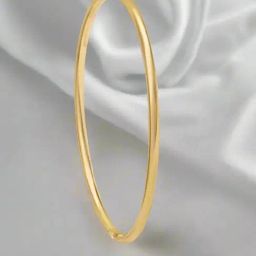 Zavya Classic Bold Gold Plated 925 Sterling Silver Bangle (Single)-7