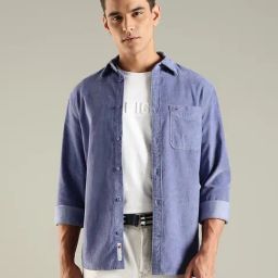 Tommy Hilfiger Blue Cotton Regular Fit Shirt-picture-26