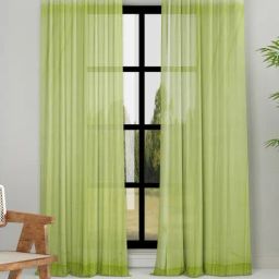 Fabindia Home Krisha Veeya Green Cotton 5 ft Window Curtain-2