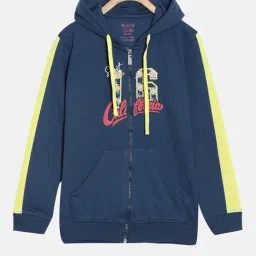 Dixcy Slimz Kids Blue Printed Full Sleeves Hoodie-picture-44