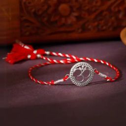 Giva 925 Silver Beaded Om Rakhi-picture-40