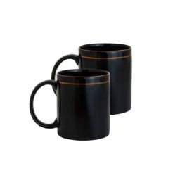 Clay Craft Black Ceramic 8 cm Milk Mug (0.35 L) - Set of 2 image 3