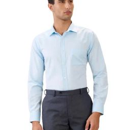 Park Avenue Blue Slim Fit Self Design Formal Shirt-picture-40