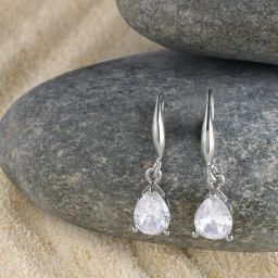Zaveri Pearls Silver Tone Contemporary Brass Drop Earrings-ZPFK17141-image-56