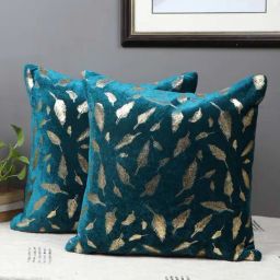 MFD HOME Furnishing Turquoise Blue Velvet Cushion Cover - Set of 2-image-90