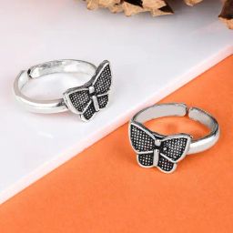 Touch925 Pure Silver Butterfly Shaped Toe Ring-image-5