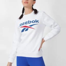 Reebok White Logo Print Sweatshirt-47