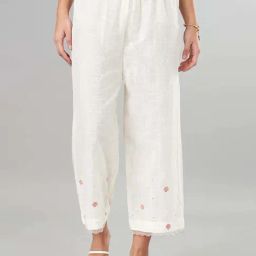 Rangmanch by Pantaloons White Cotton Embroidery Pant-picture-20