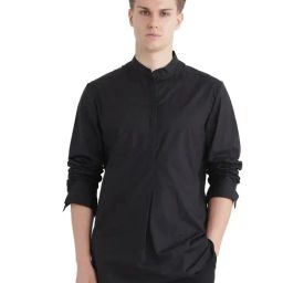 Rare Rabbit Black Relaxed Fit Solid Shirt-image-24