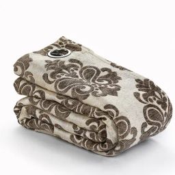 Saral Home Brown Polyester Floral Curtain-12
