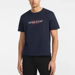 Guess Jeans American Trad Tee Daring Ocean Regular Fit Logo Printed T-Shirt-image-97