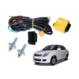 Auto Pearl Phoenix Headlamp 100/90W & 130/100W Wiring Harness Kit with Relay, Switch & Halonix H4 12V 130/100W Halogen Bulb for Swift Dzire-31