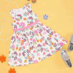 Pantaloons Junior White & Pink Printed Dress-image-37