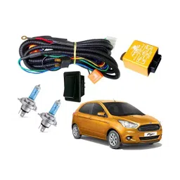 Auto Pearl Phoenix Headlamp Wiring Harness Kit with Relay, Switch & Halonix H4 12V 130/100W Halogen Bulb for Figo 2015-15