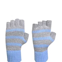 LOOM LEGACY Men Striped Acrylic Fingerless Gloves-image-17