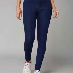 DOLCE CRUDO Navy Plain Jeans-image-19