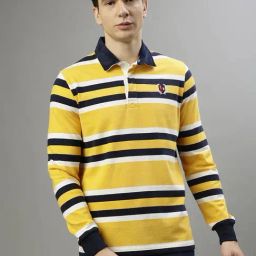 Iconic Men Striped Regular Fit Cotton T-shirt-image-1