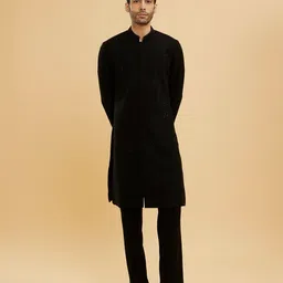 Twamev Zardozi Embroidered Mandarin Collar Straight Kurta With Trouser-image-82