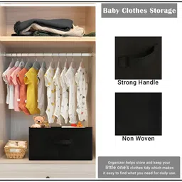 Aura Black Set of 6 Regular Foldable & Multipurpose Wardrobe Storage Box Drawer Organiser image 2