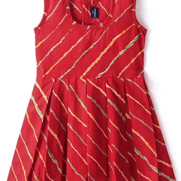 JAV CREATIONS Girls Laheriya Cotton Fit & Flare Dress-image-57